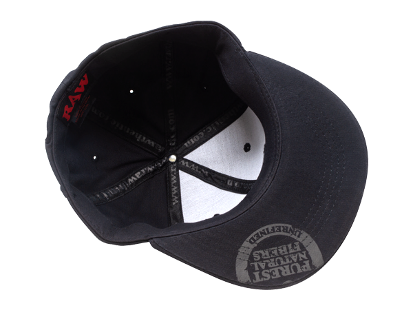 RAW Flex Fit Hat Black with Black Logo Bottom